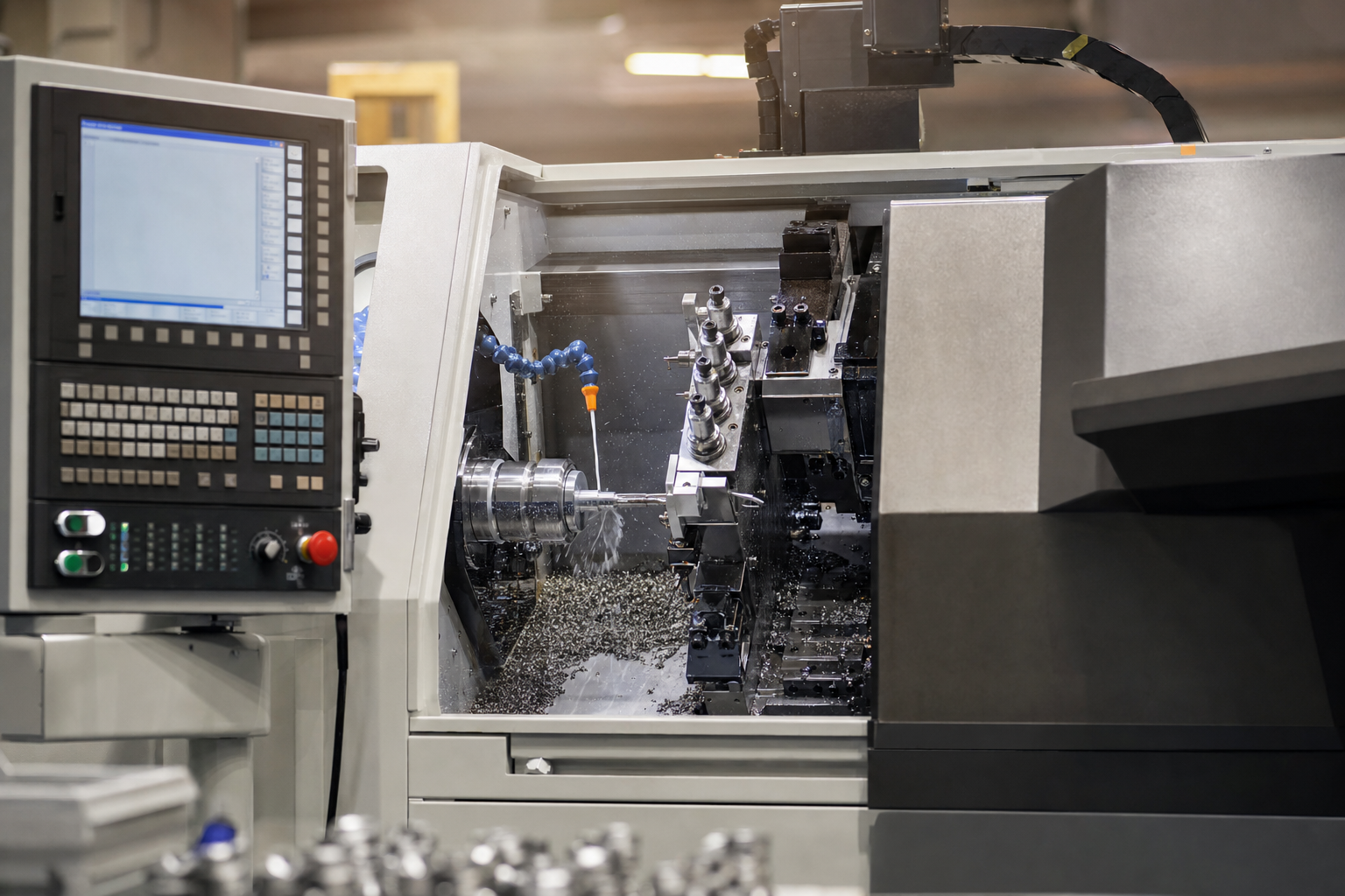 Torno automático CNC para peças de pequeno porte até 32mm